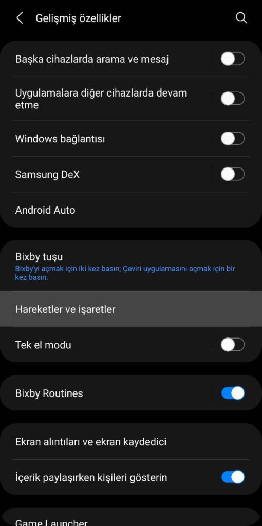 Samsung ekran fotoğrafı alma