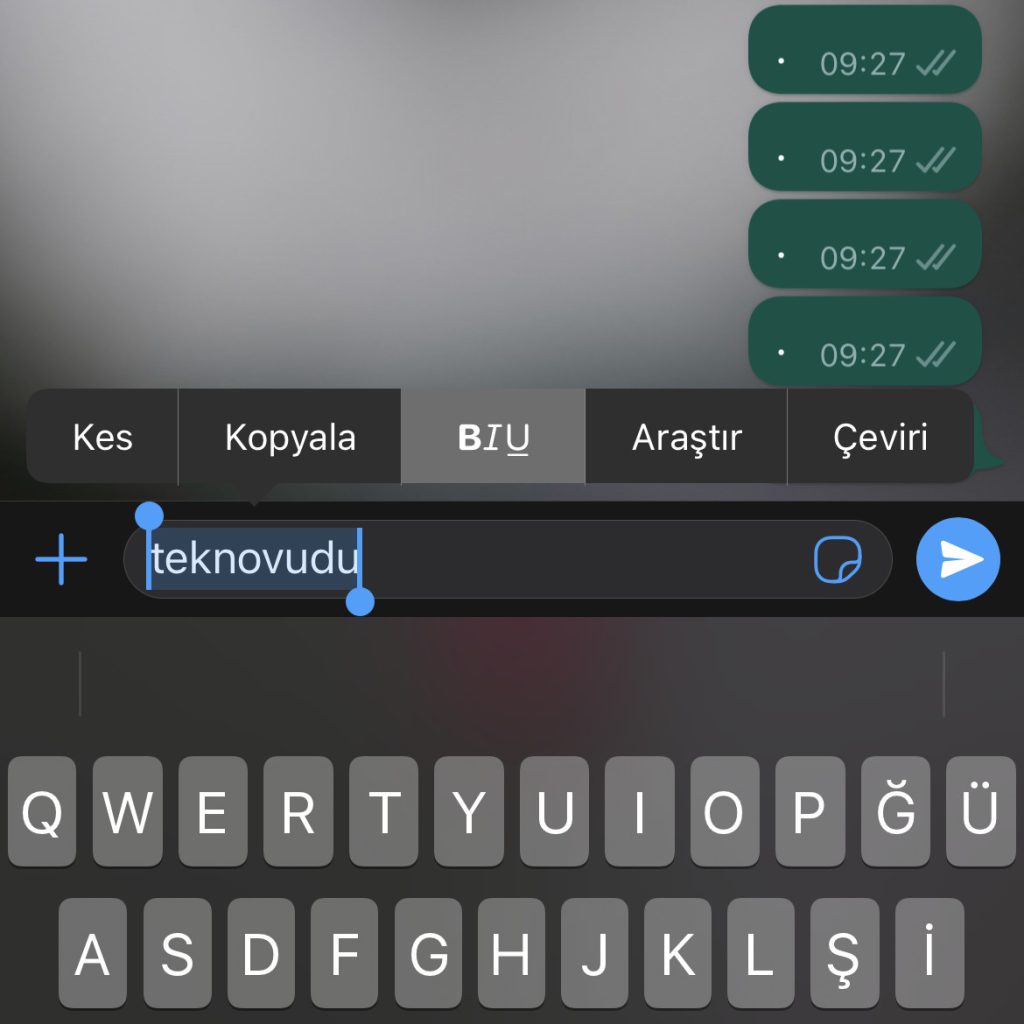apple, ios, whatsapp, kalın, bold, eğik, italik, tek aralıklı, eş aralıklı, üstü çizili, yazma, nasıl yazılır, yazı biçimi